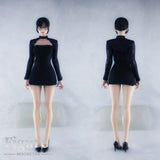 1/6 Female Black Lace Long Sleeve Bodycon Dress Model Fit 12'' VCD03 Figure Toy Model