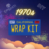 70s Matte Dark Blue California Plate Wrap DIY Kit Model