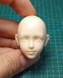 1/6 Scale Unpainted Smile Loli Face Head Carving Sculpt Model Toys Model