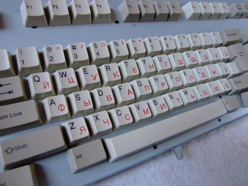 AT set of 101 keycaps Cherry MX EN/RU black/red Cyrillic Model