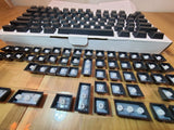 130 PBT Keycaps Black Side Print ALL CAPITOL LETTERS Minimalist Low Profile New Model