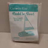 Curiosity Kits DIY Assemble & Paint Your Own Paddle Boat Kit NIP Kids Hobby Kit Model