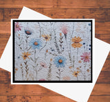6 Embossed Wildflower Adult Card Making Kit: DIY Stationery Set w/ Envelopes A2 Model
