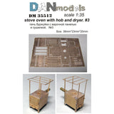 Oven Wood Stove with and Dryer for Things Set 3 Dan Models 35512 Scale 1:35 Model