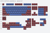 NEW DROP Marvel Captain America Red Blue Custom Keyboard Keycap Set 1800 65% TKL Model