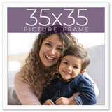 35x35 Frame White Real Wood Picture Frame Width 0.75 inches | Interior Frame Dep Model