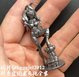 2.4" Brass Singing Girl Statue Art Beauty Model Artwork Collection Home Decor Model
