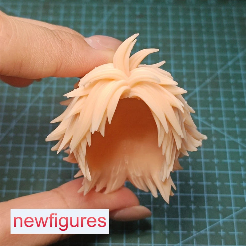 1/6 1/12 1/18 Anime Man Hair Sculpt Fit 12" 6" 3.75" Male ActionFigure Head Body Model