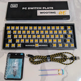 Custom Wooting 60HE Gaming Keyboard, Tofu Aluminum Case w/ Brass Insert Model