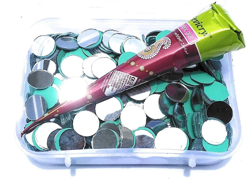 3000Pcs Craft Sheesha Mirror Pieces with Fabric Glue For Embroidery Craft Silver Model