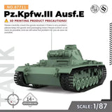MRY-SFW SS87711 1/87  Military Model Kit Pz.Kpfw.III Ausf.E Model