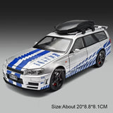1:24 Nissan Skyline R34 Station Wagon Diecast Model Car w/ Pull-Back Toy Gift Model
