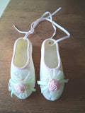 Vintage Bisque Ballet Slippers 3.5" X 1" hanging ornament figurine Model
