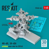 MH-60L UH-60A unfolded main rotor for ICM kit 3D Printed 1/48 Reskit RSU48-0646 Model