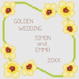 Cross Stitch Wedding Anniversary Sampler Kit or Pattern Florashell Golden Flower Model