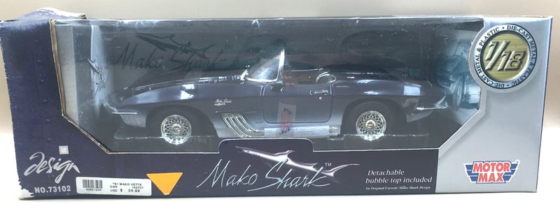 Motor Max Mako Shark Diecast Car Model 1:18 DieCast Car New Damaged BOX NOS Model