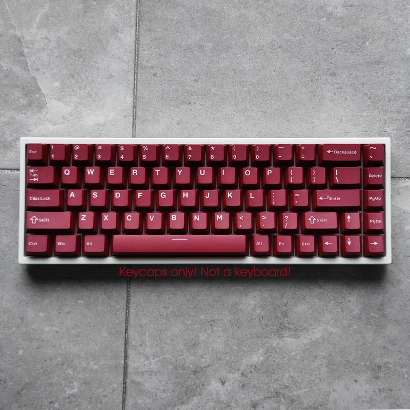 Deep Wine Red Doubleshot 126 Keycaps Set PBT for Cherry MX Mechanical Keyboards Model