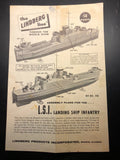 Original Linberg 1950??s  L.S.I. Landing Ship Infantry Model Assembly Plans Model