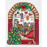Klart counted cross stitch kit "Christmas Shop Window" 18x22.5cm, DIY Model