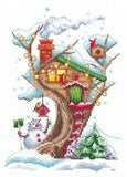 Andriana Make your own Hands Cross Stitch Kit D-23 Tree houses. Snow Model