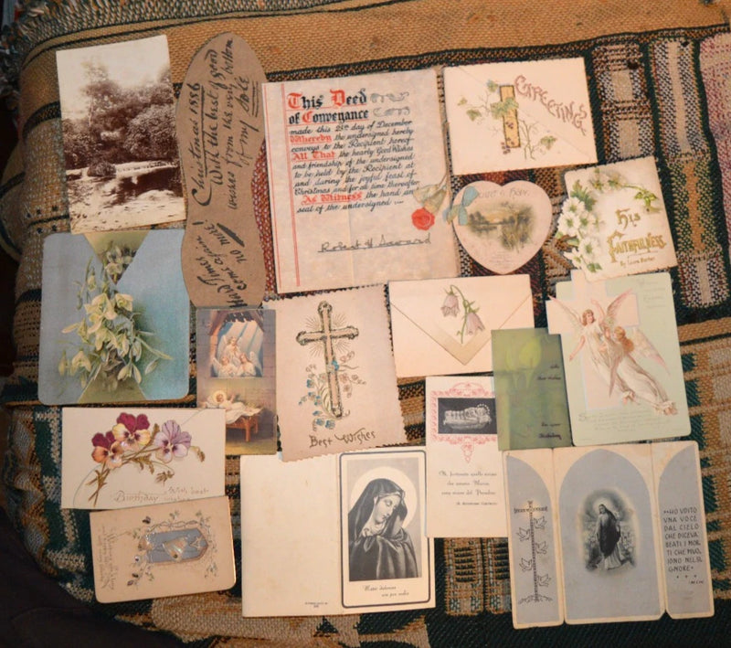 Various Early Ephemera Cards Board Photo Many early and later. Model