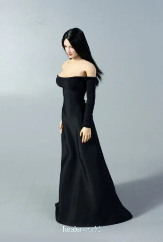 Black Dress Female Clothes Model For 12" Action Figure 1/6 Collectibles Cool Model