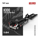 CoolCar 1:64 H300 Flat Transport trailer Bone Dragon #77 Diecast Model Car Model