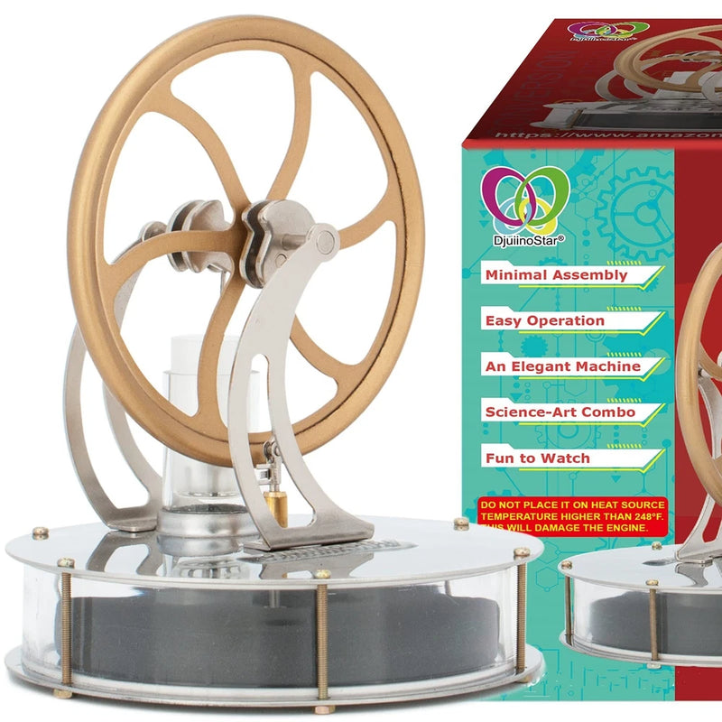 "Low Temp Stirling Engine Model - Unique Coffee Timer, Educational Toy, Great Gi Model