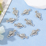 BLUK 100Pcs Fish Charms DIY Jewelry Making Pendants Antique Silver Charms