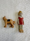 Vintage Little Orphan Annie Sandy Dog Miniature Folk Art Figurines Model