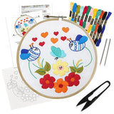 Bee Floral Heart Cross Stitch Embroidery Kit for Beginners & Adults DIY Set Model