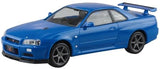 AOSHIMA 1/32 Nissan R34 Skyline GT-R Bayside Blue Snap Kit Pre Colored Y867155 Model