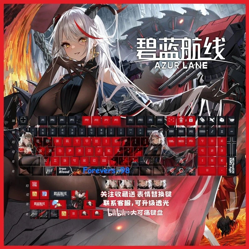 Azur Lane KMS Agir Anime Keycaps For Mechanical Keyboards Decoration Ornaments Model