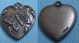 Vintage butterfly puffy heart sterling charm Charms