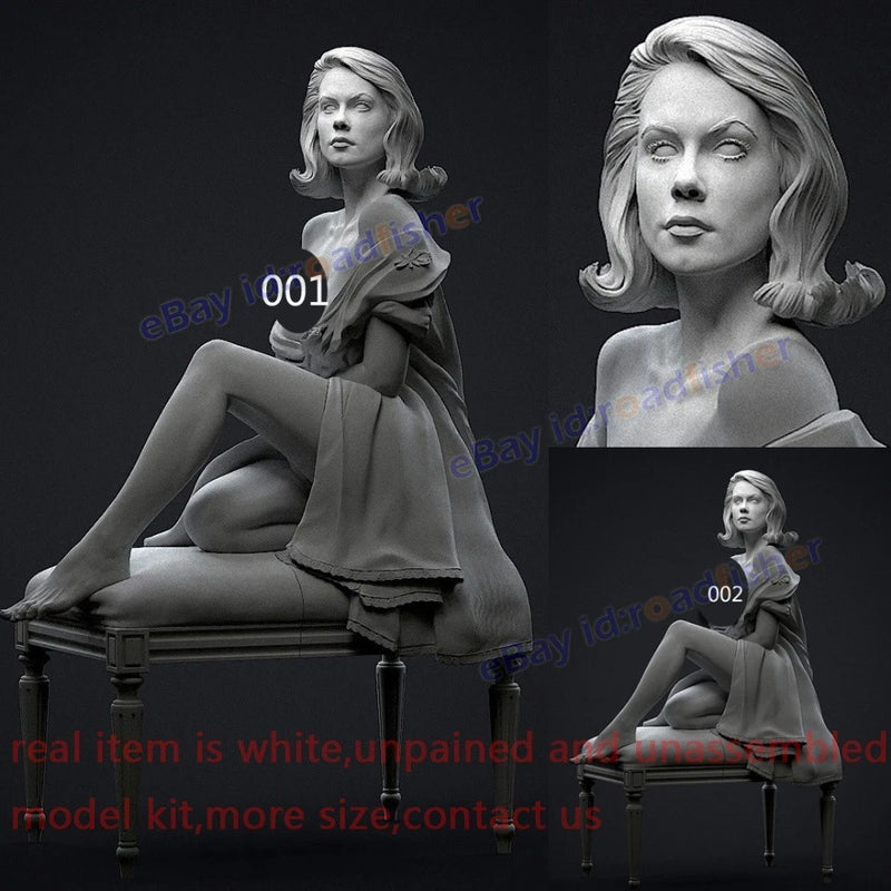 Sexy Beauty Lady 1/12 1/8 1/3 1/2 Model Kit Unpainted Unassembled 3D Print 2 Ver Model