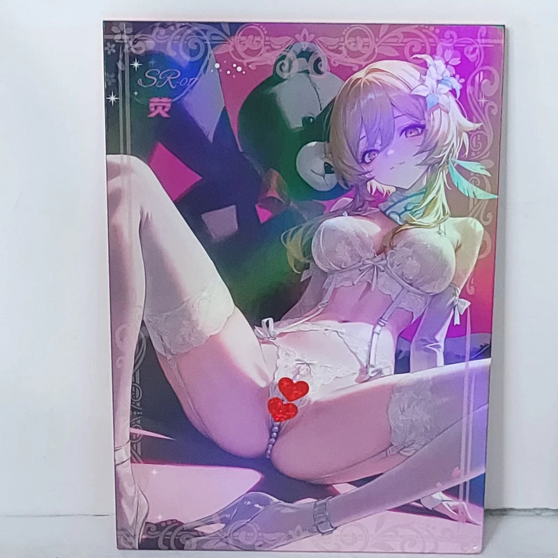 Lumine Waifu Card Teddy Bear Anime Girl Wall Art Oversized Board A5 Model