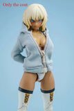 1/12 Scale Zip-front Hoodie Tops Outfit for 6 Inch Female Action Figure Doll Model