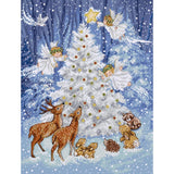 Letistitch counted cross stitch kit "Angel in Wood", 24x32cm, DIY Model