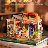 Rolife 1:20 Bookstore DIY Mini Dollhouse 3D Wooden Puzzle LED Adult XmasGift Toy Model