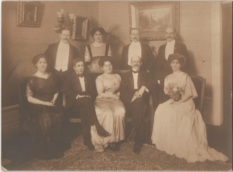 Women Men Society Fashion Family Victorian Studio Portrait Photo on Board Model