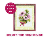RIOLIS Counted Cross Stitch Kit 790 Anemones, Beautiful Pink Flower Bouquet Model