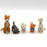Disney The Aristocats Vintage Mini Figure Set of 5 Tomy Choco Party Used 2004 Model