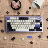 Purple Black White 1.7mm Thickness Dye-subs Cherry Profile PBT Keycap Set Model