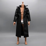 1/6 Scale Male Long Black Leather Jacket Model For 12" Action Figure Body Model