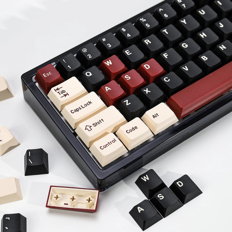 KBDiy Rome PBT Double Shot Custom Keycap Set,174 Keys Black Gaming Key Caps K... Model
