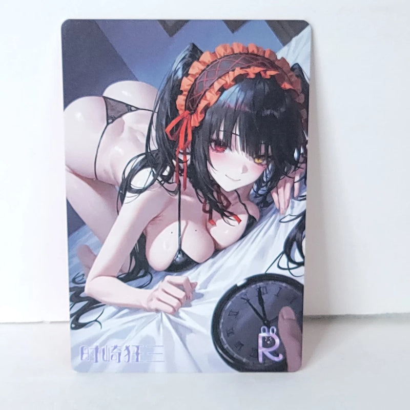 Kurumi Black Bikini Bed Waifu Card Anime Girl Wall Art Oversized Board A5 Model