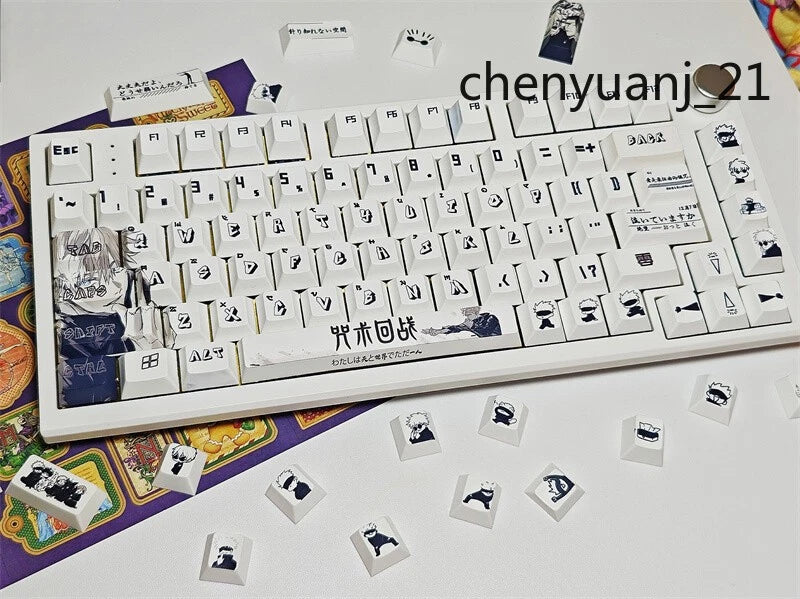 Anime Jujutsu Kaisen Satoru Gojo Keycaps PBT Full Set For Cherry MX keyboard Model