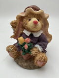 Vintage K's Collection Easter Bunny Figurine Tulips In a Flower Pot 4.5¡± Tall Model