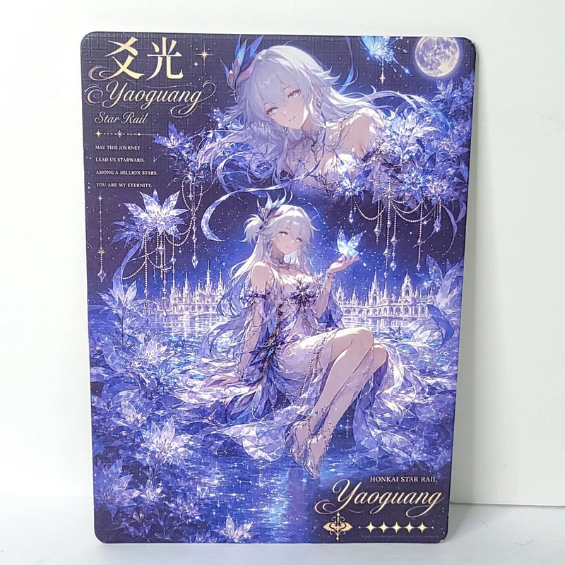 Yaoguang Butterfly Moonlight Waifu Card Anime Girl Wall Art Oversized Board A5 Model