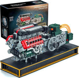 V12 Engine Model Kit That Runs, Mechanical Building Set with Battery Box & Motor Model